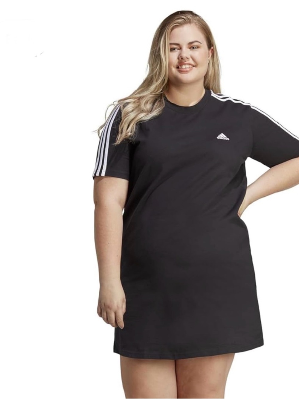adidas Black Dress with White 3-Stripe Accents